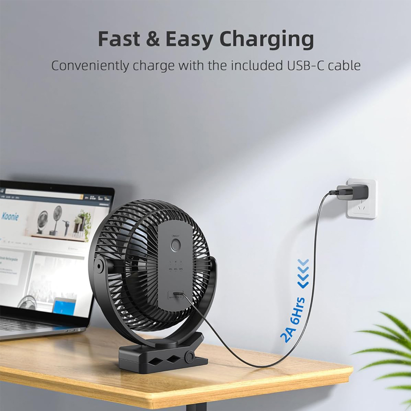 OPOLAR 8 بوصة قابلة للشحن مروح - مراجعة Oscillating Fan Clip وسعره